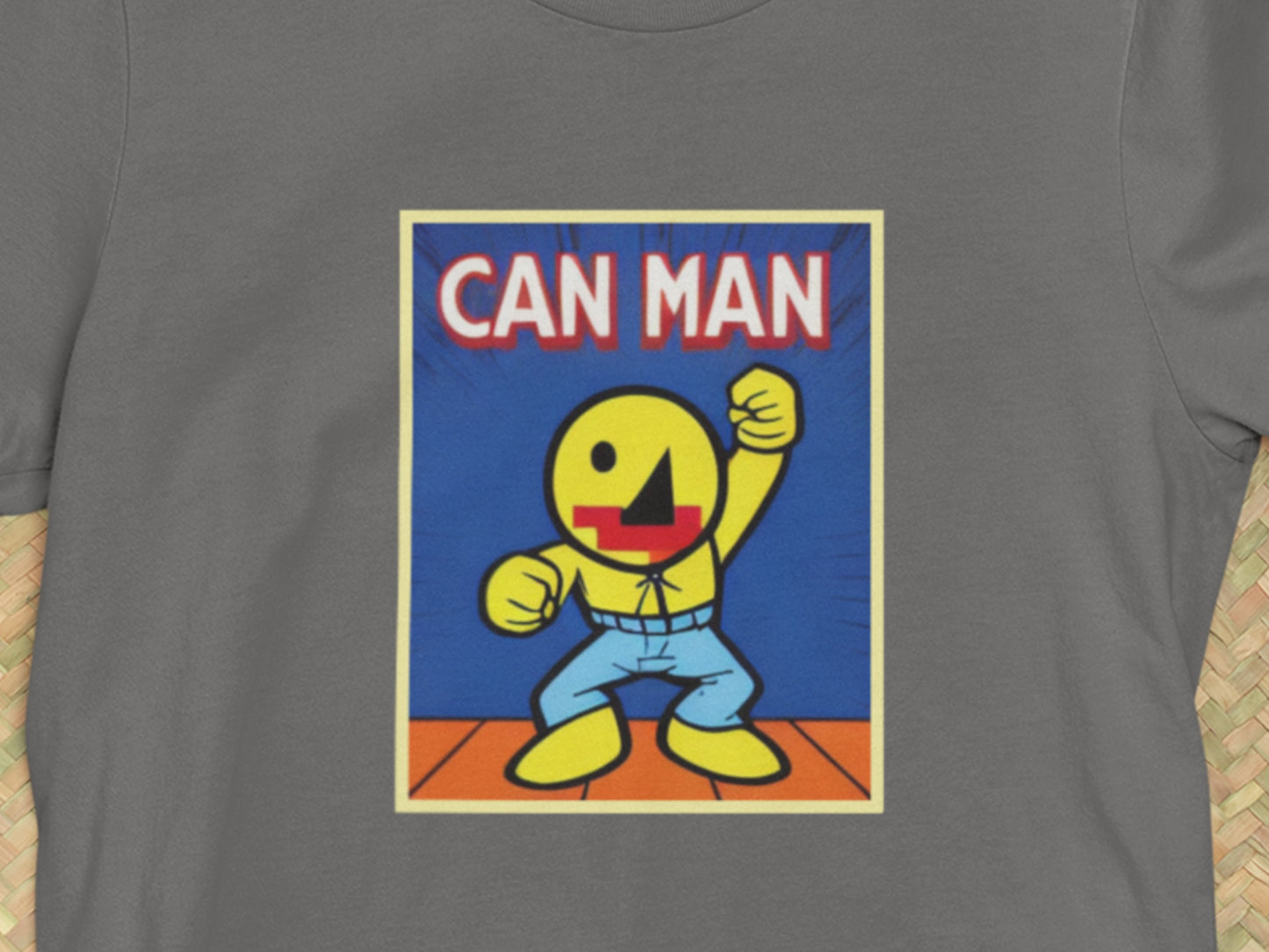 Can Man Pixel Face Asphalt T-Shirt.