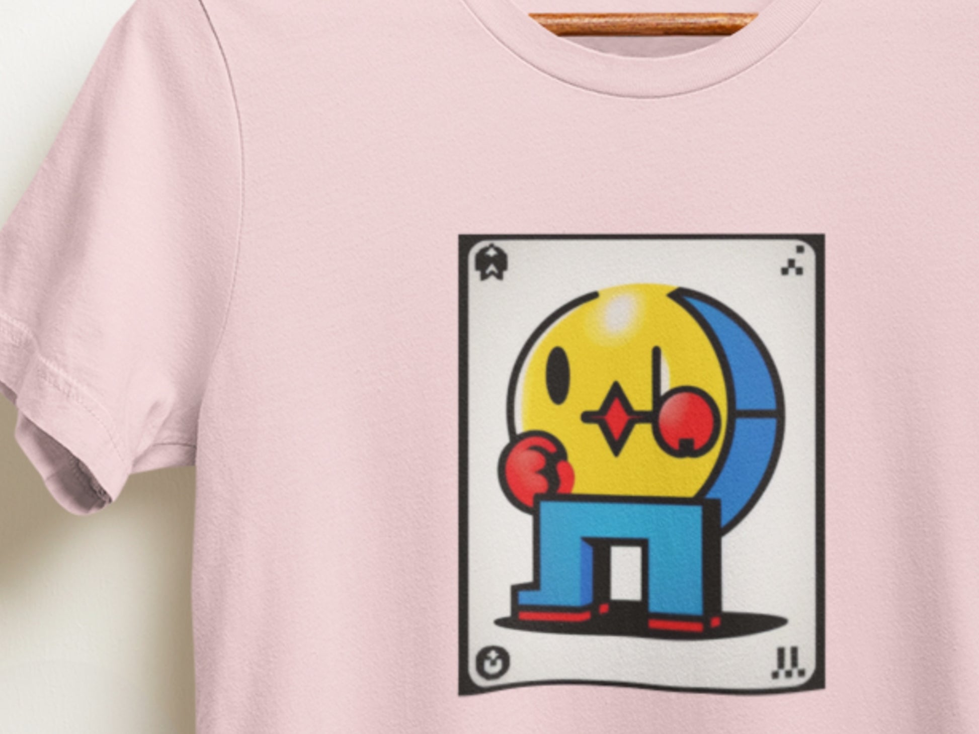 Can Man Playing Card Pink T-Shirt.