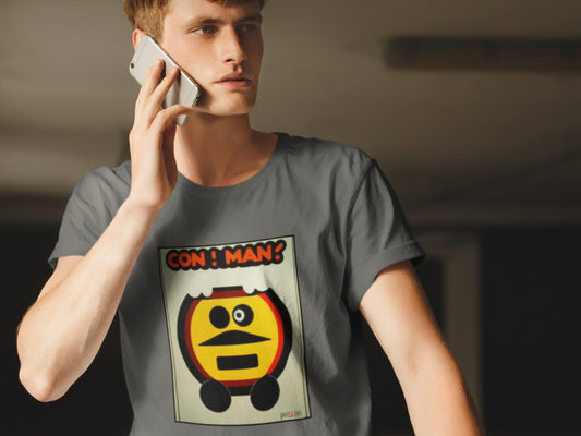 Can Man Con Man Asphalt T-Shirt.