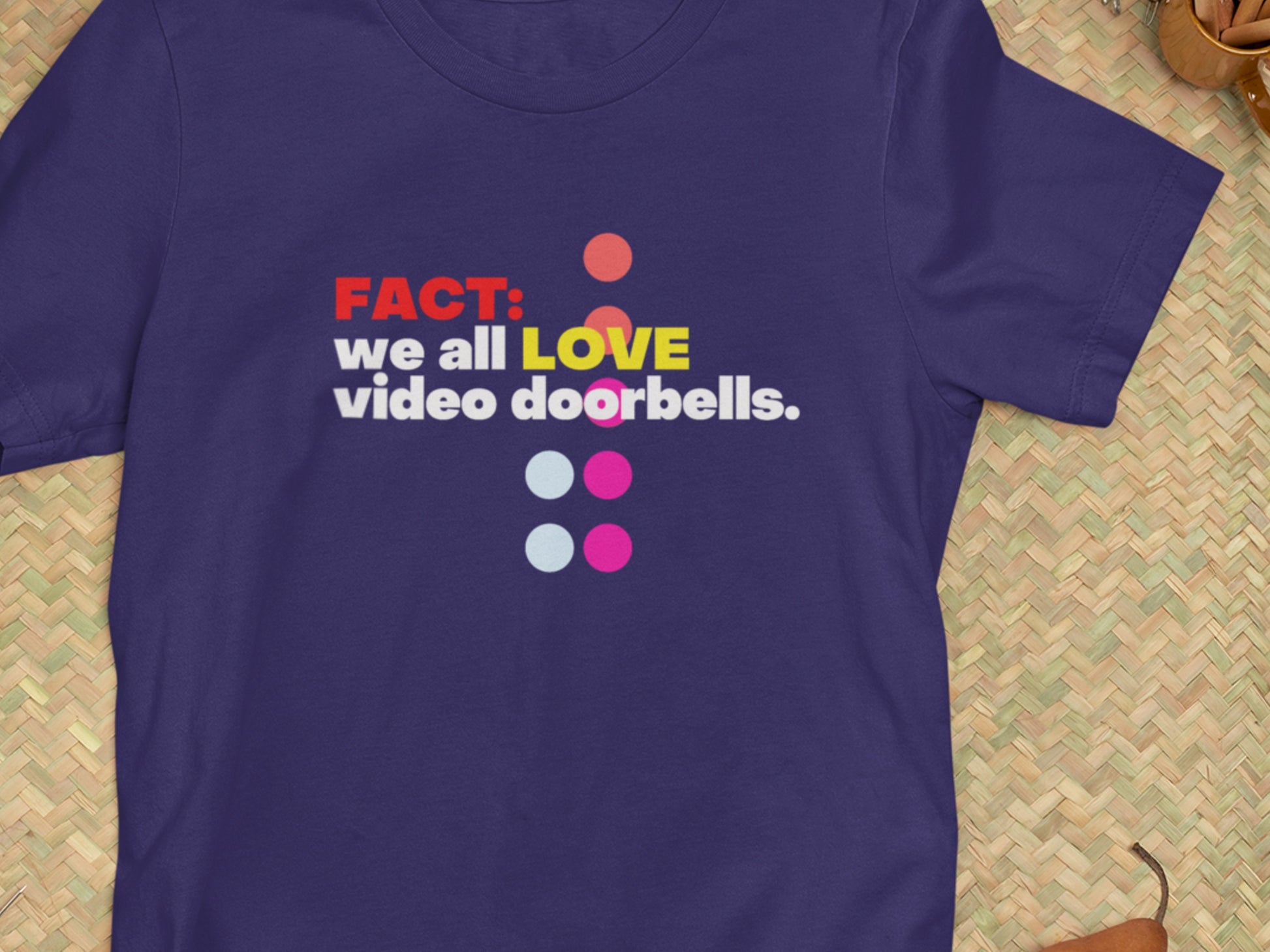 Fact: We All Love Video Doorbells Navy T-Shirt.