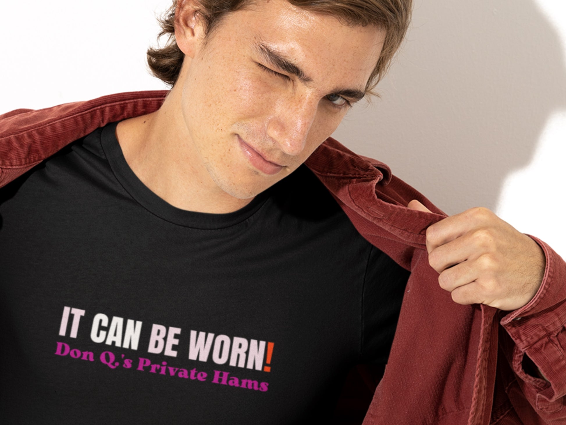 It Can Be Worn!, Don Q.s Private Hams Black T-Shirt.