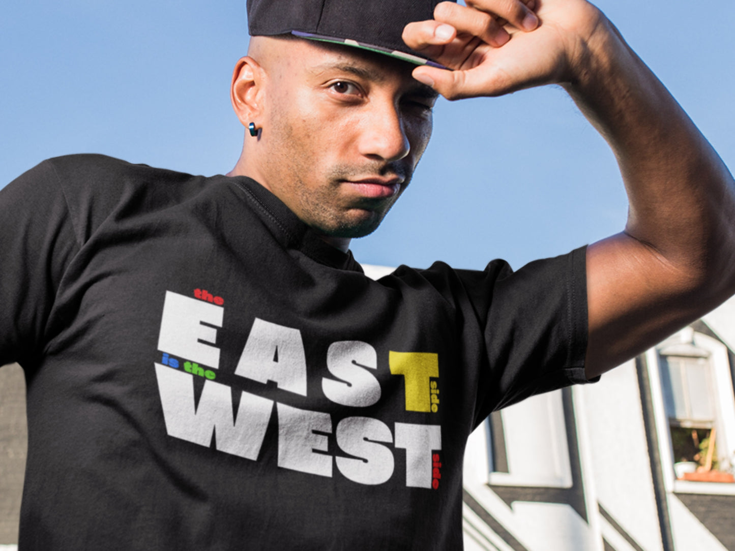 The East Side Is The West Side Black T-Shirt.