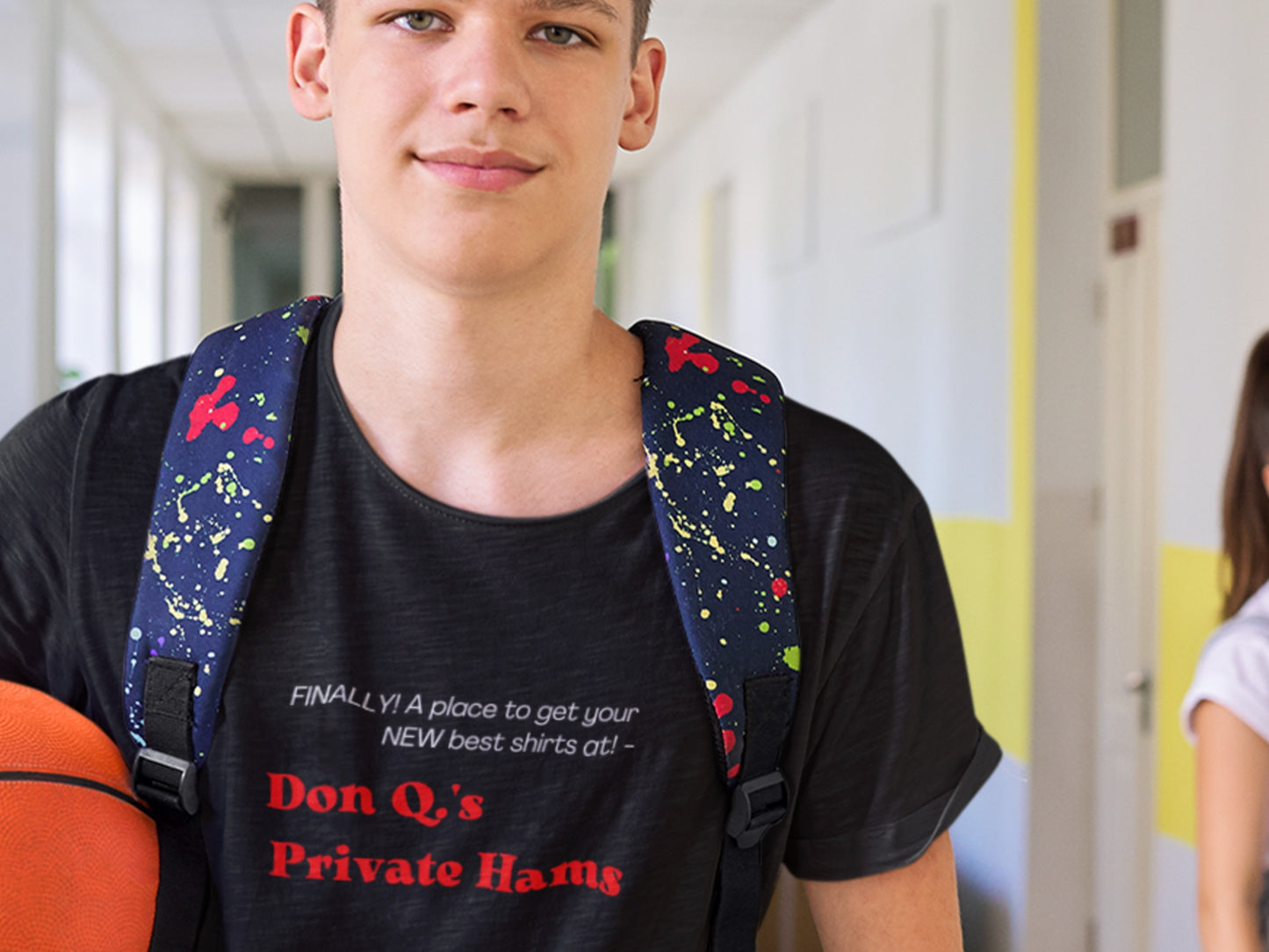 Finally! A Place To Get Your NEW Best Shirts At Don Q.'s Private Hams Black T-Shirt - Red Text.