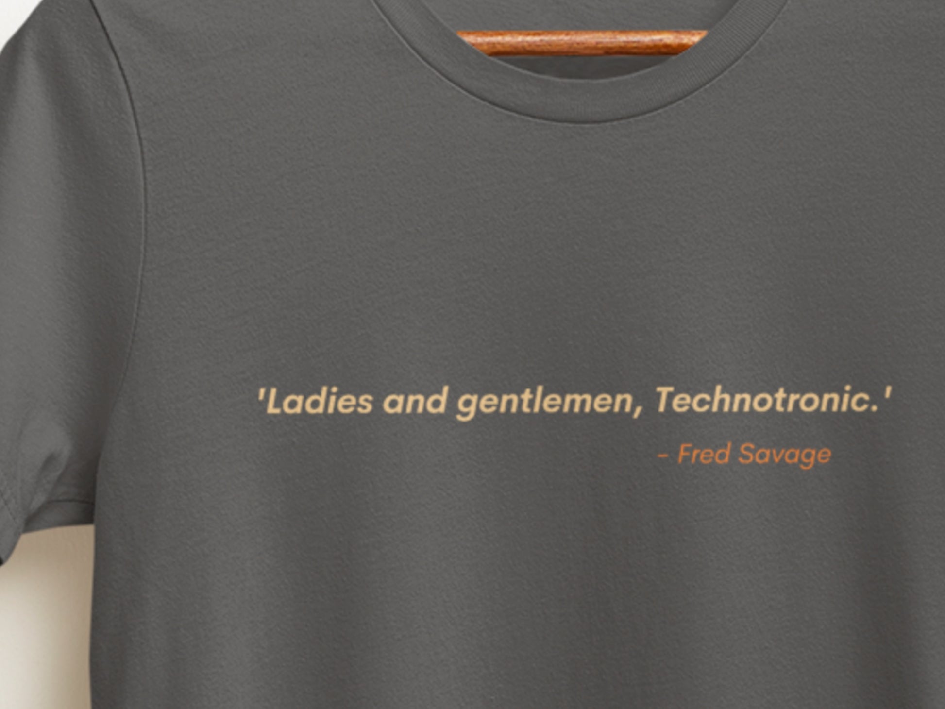 Ladies And Gentlemen, Technotroic - Fred Savage Asphalt T-Shirt.