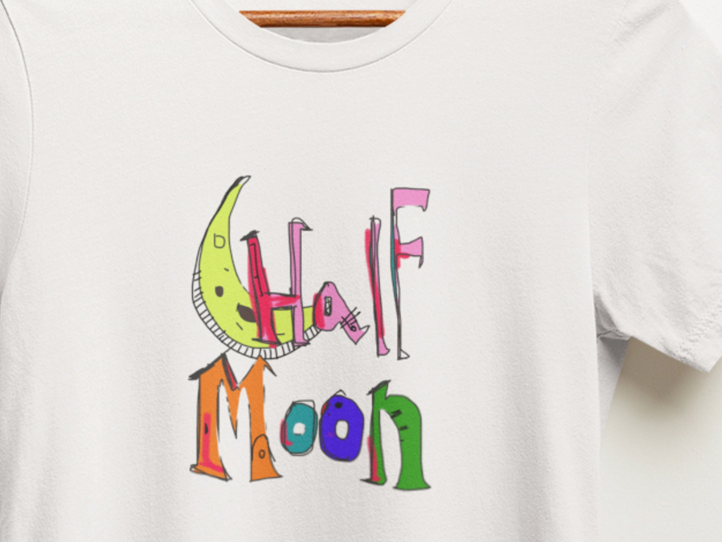 Half Moon White T-Shirt.