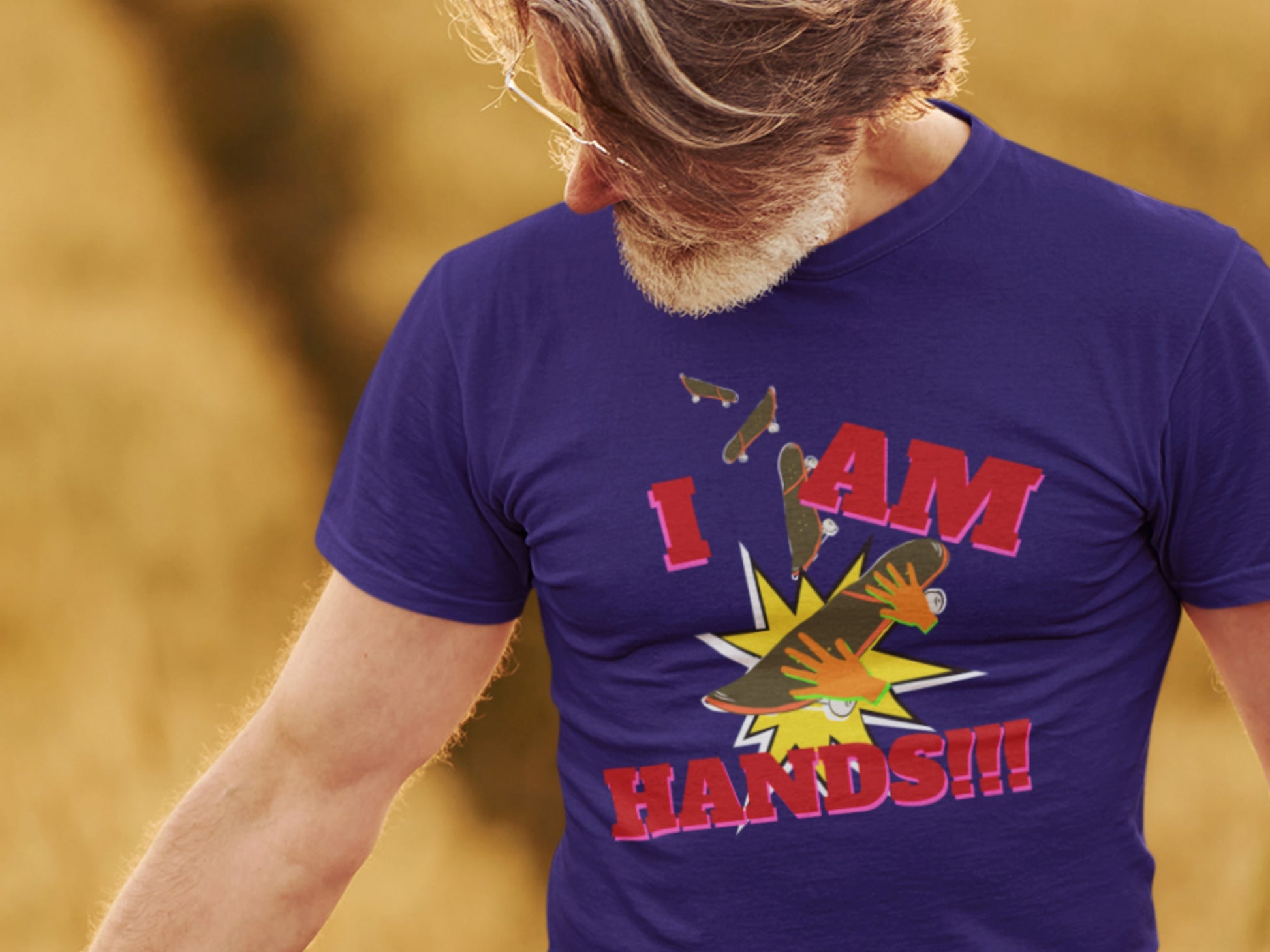 I AM HANDS!!!, Handy Handerson Navy T-Shirt.