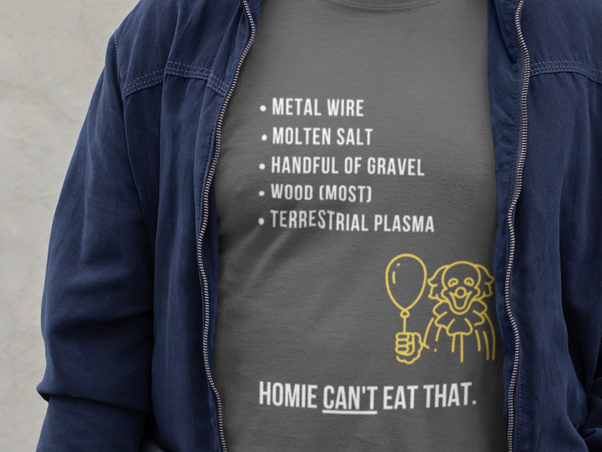 Homie Can't Eat That Asphalt T-Shirt.