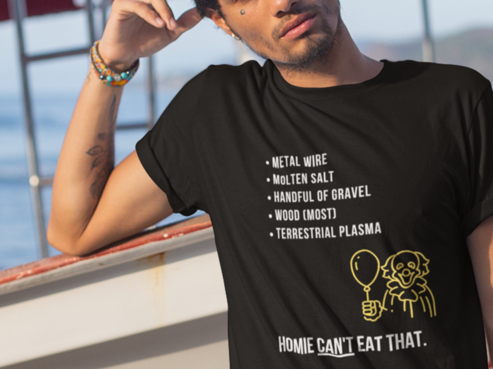 Homie Can't Eat That BLack T-Shirt.