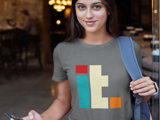 It., It Block Letter Asphalt T-Shirt.