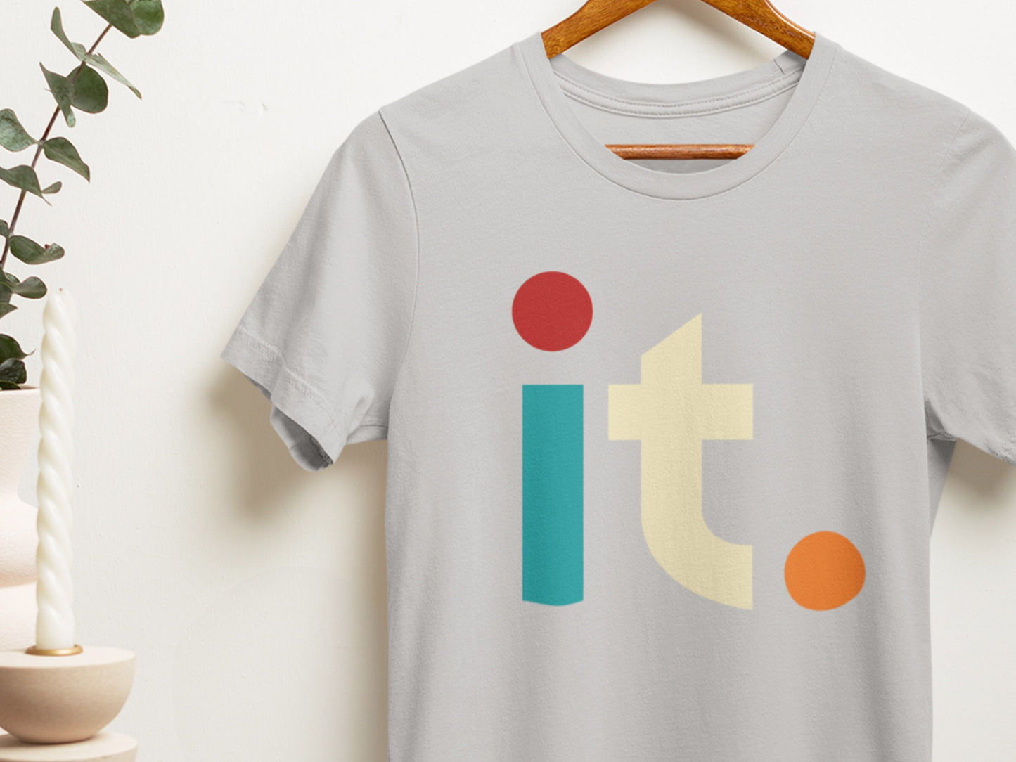 It., It Round Letter Ash T-Shirt.