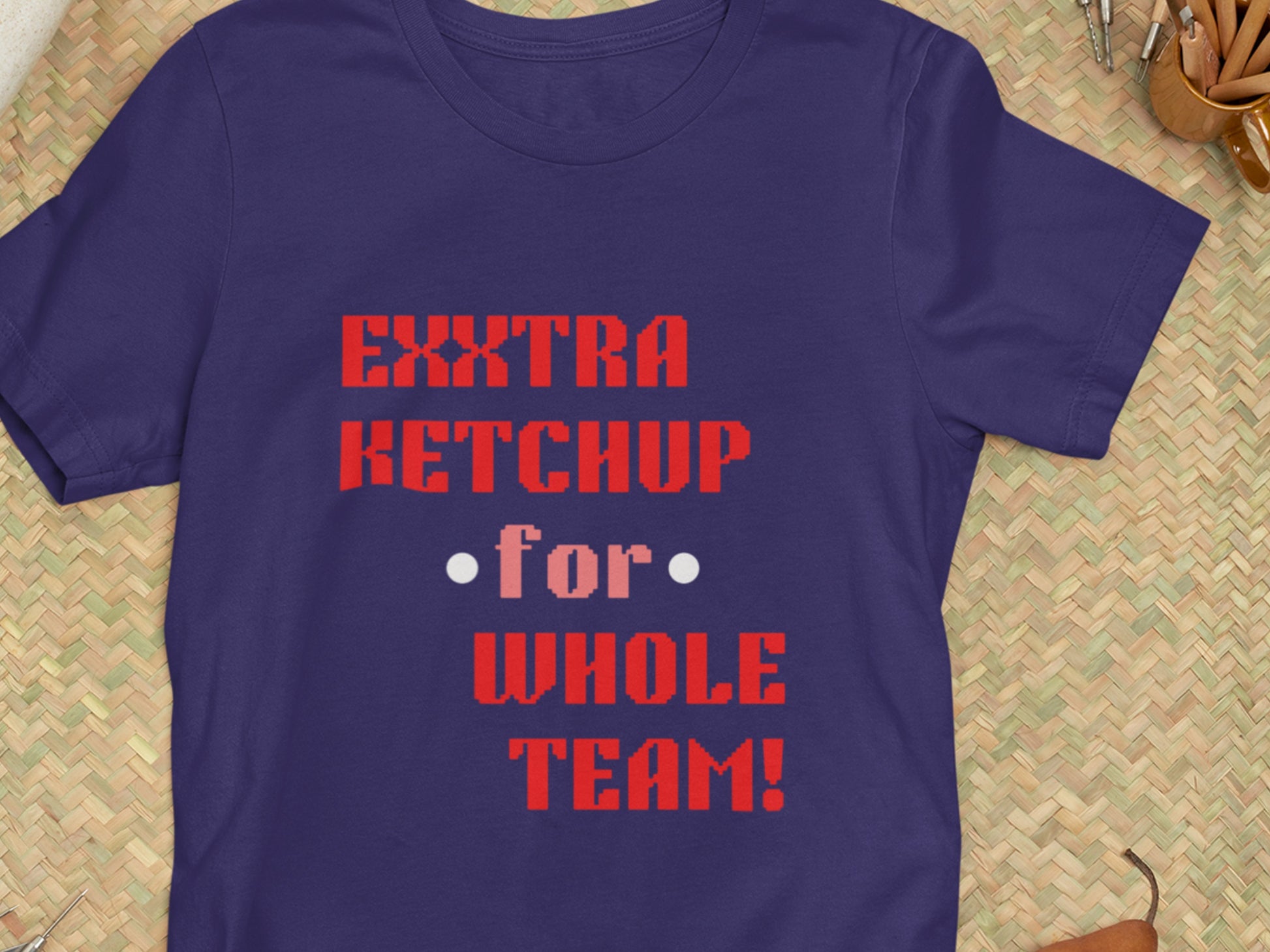 Exxtra Ketchup For Whole Team! Navy T-Shirt.