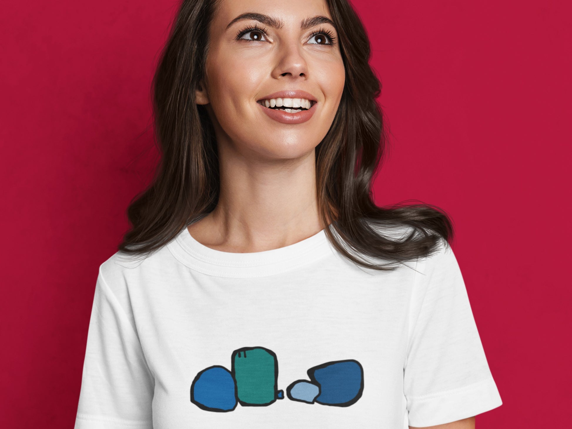 These Blue Lumps White T-Shirt.