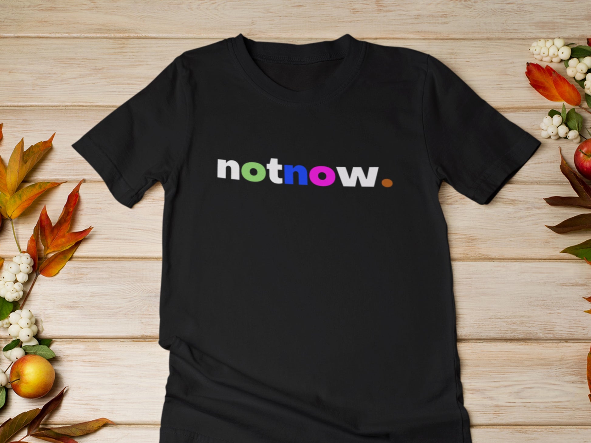 Notnow. Black T-Shirt.