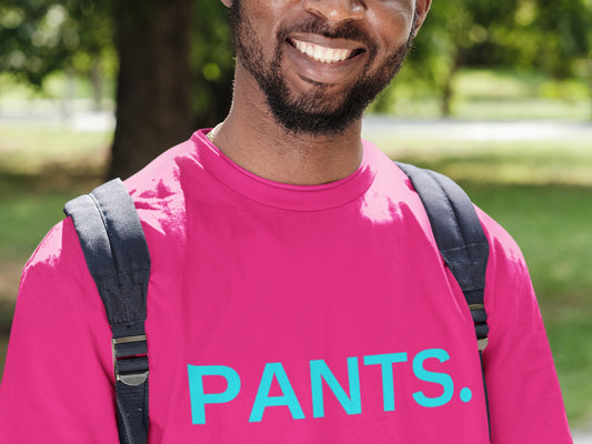 Pants. Teal Text Charity Pink T-Shirt.