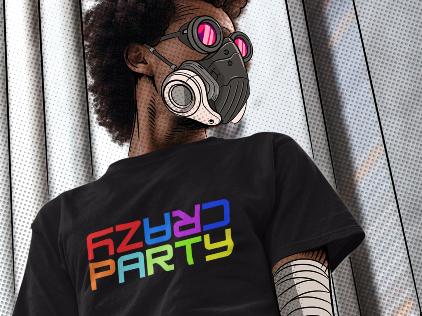 Crazy Party Black Style T-Shirt.