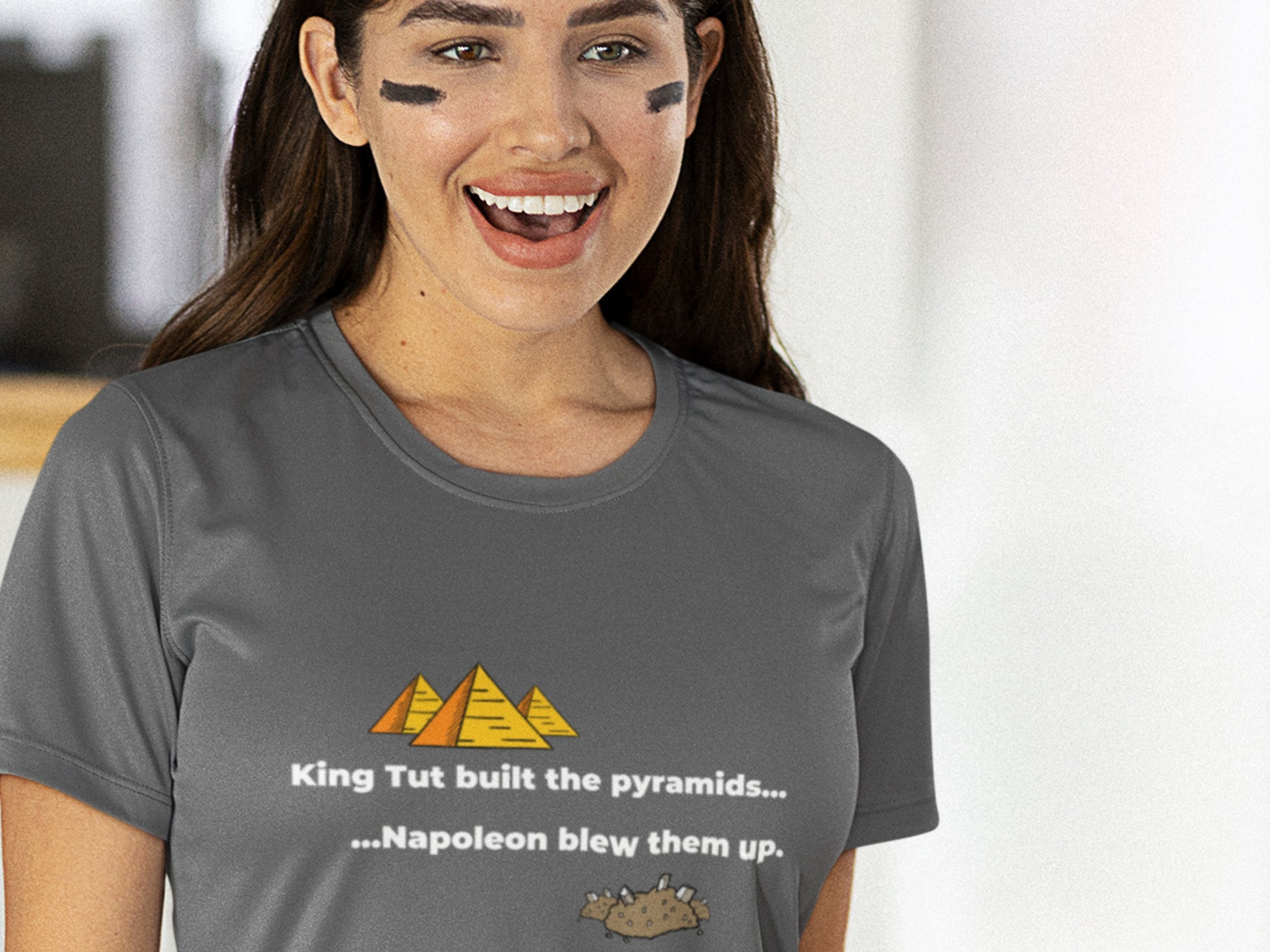 King Tut Built The Pyramids, Napoleon Blew Them Up. Asphalt T-Shirt.