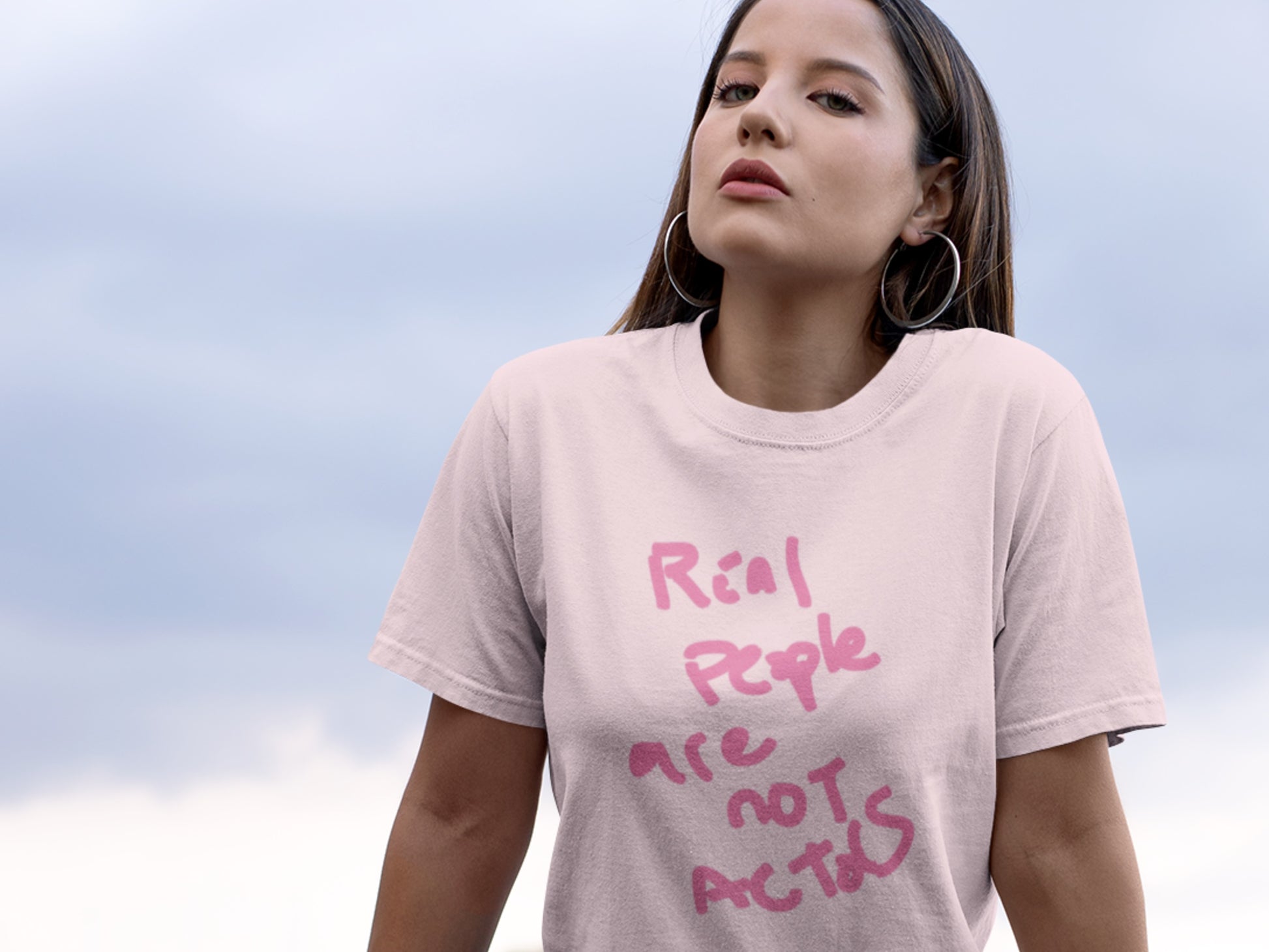 Real People Are Not Actors Pink T-Shirt.