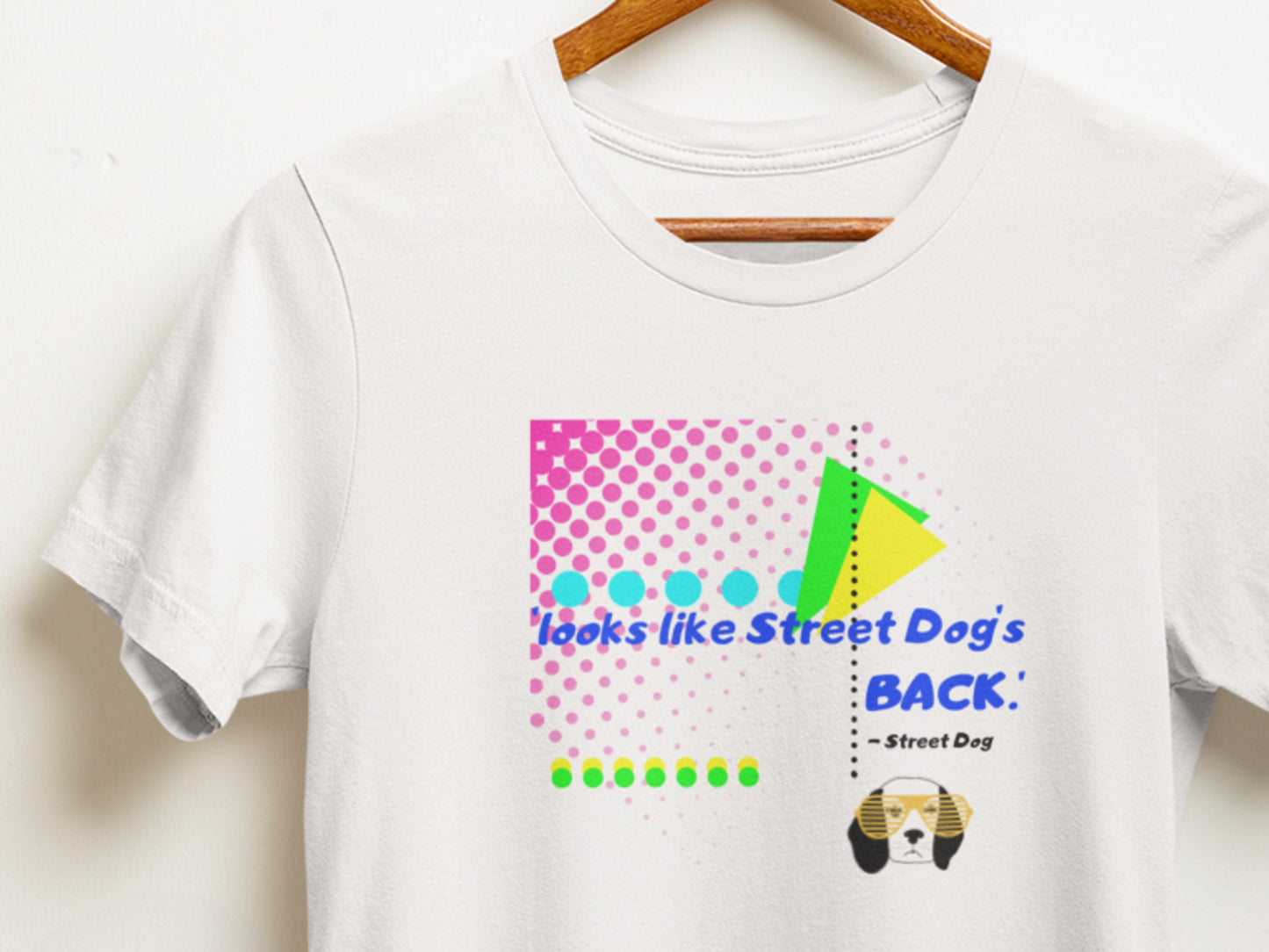 Looks Like Street Dog's Back White Styled T-Shirt.