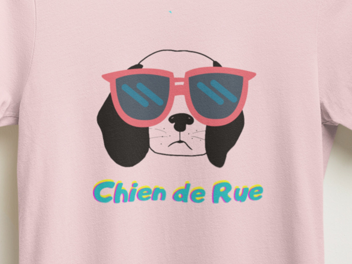 Chien De Rue, Street Dog Pink T-Shirt.