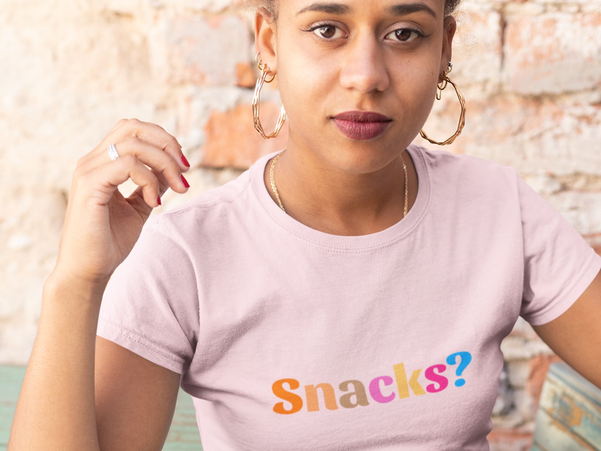 Snacks? Pink T-Shirt.