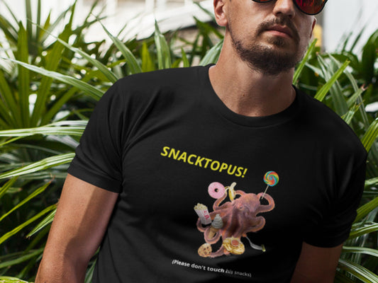 Snacktopus! Black T-Shirt.