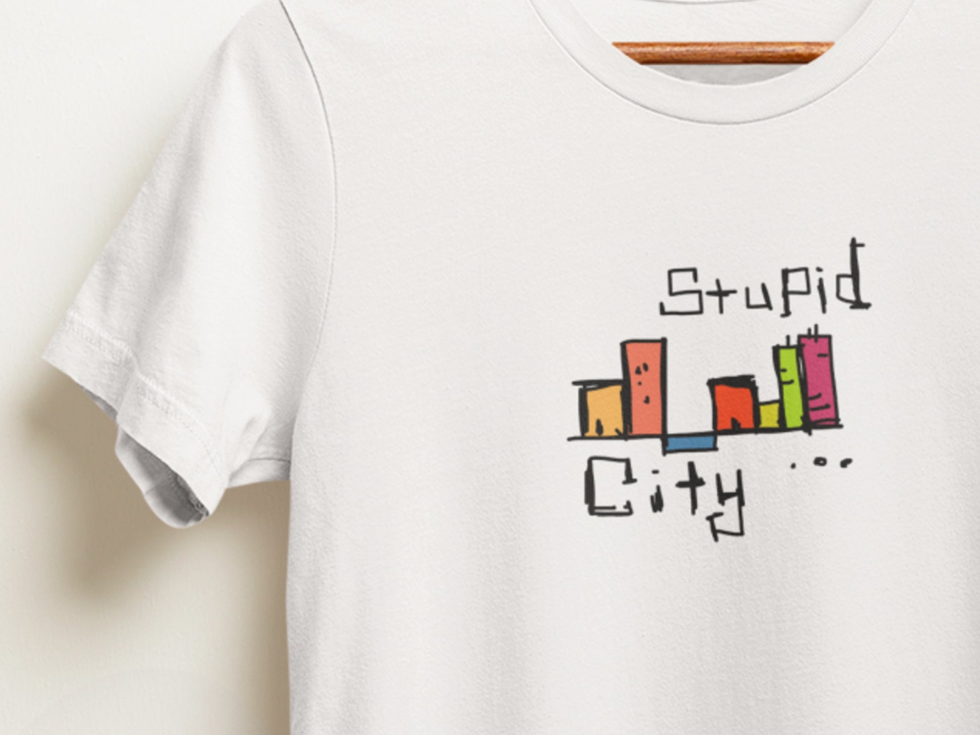 Stupid City White T-Shirt.