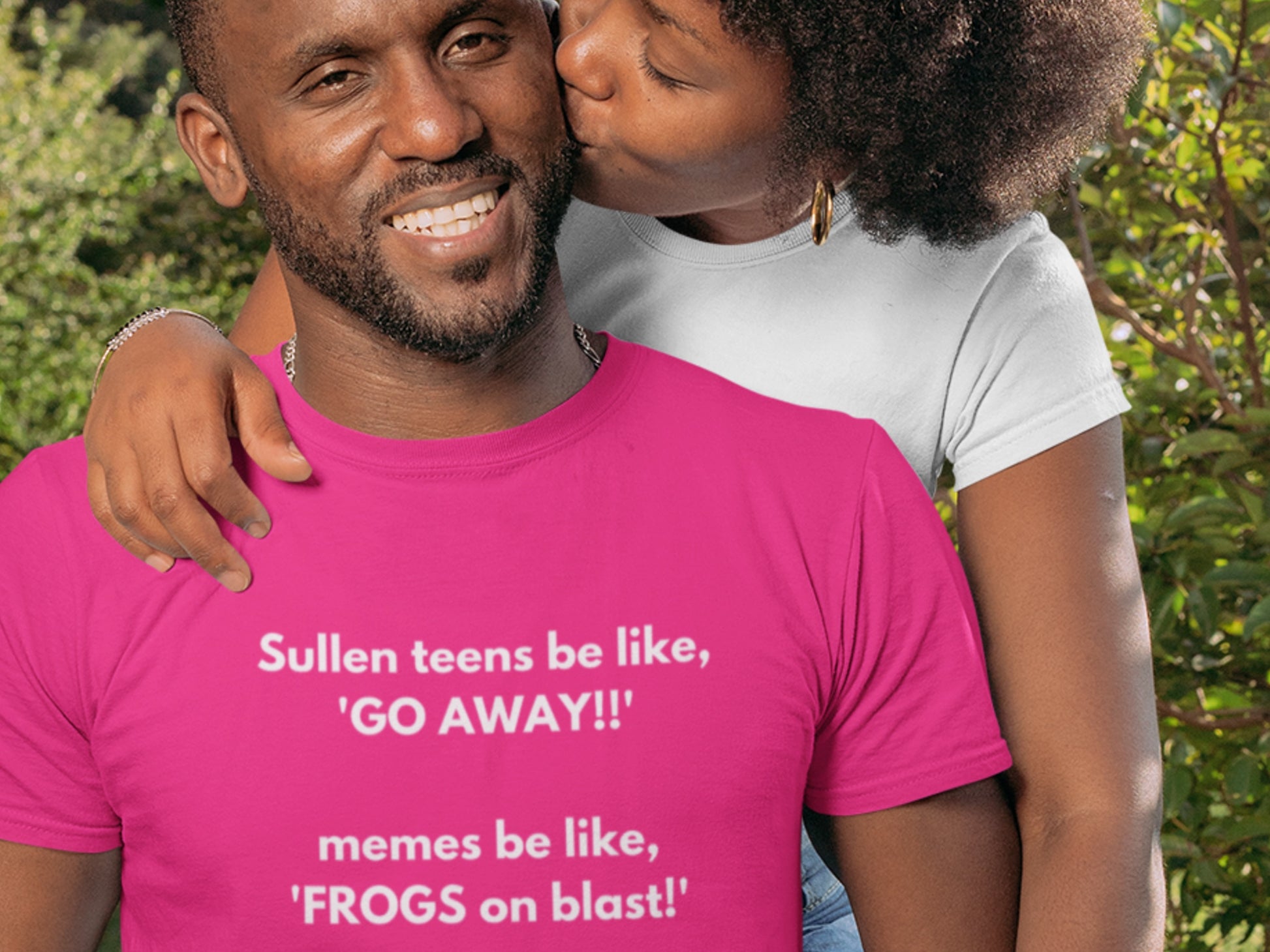 Sullen Teens Charity Pink T-Shirt - White Text.