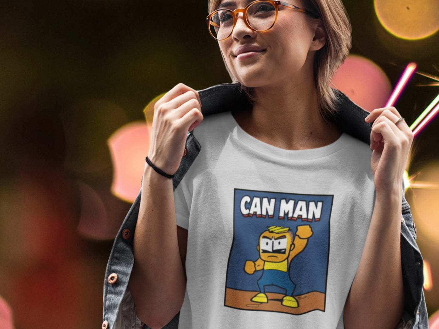 Can Man Tough Kid Silver T-Shirt.