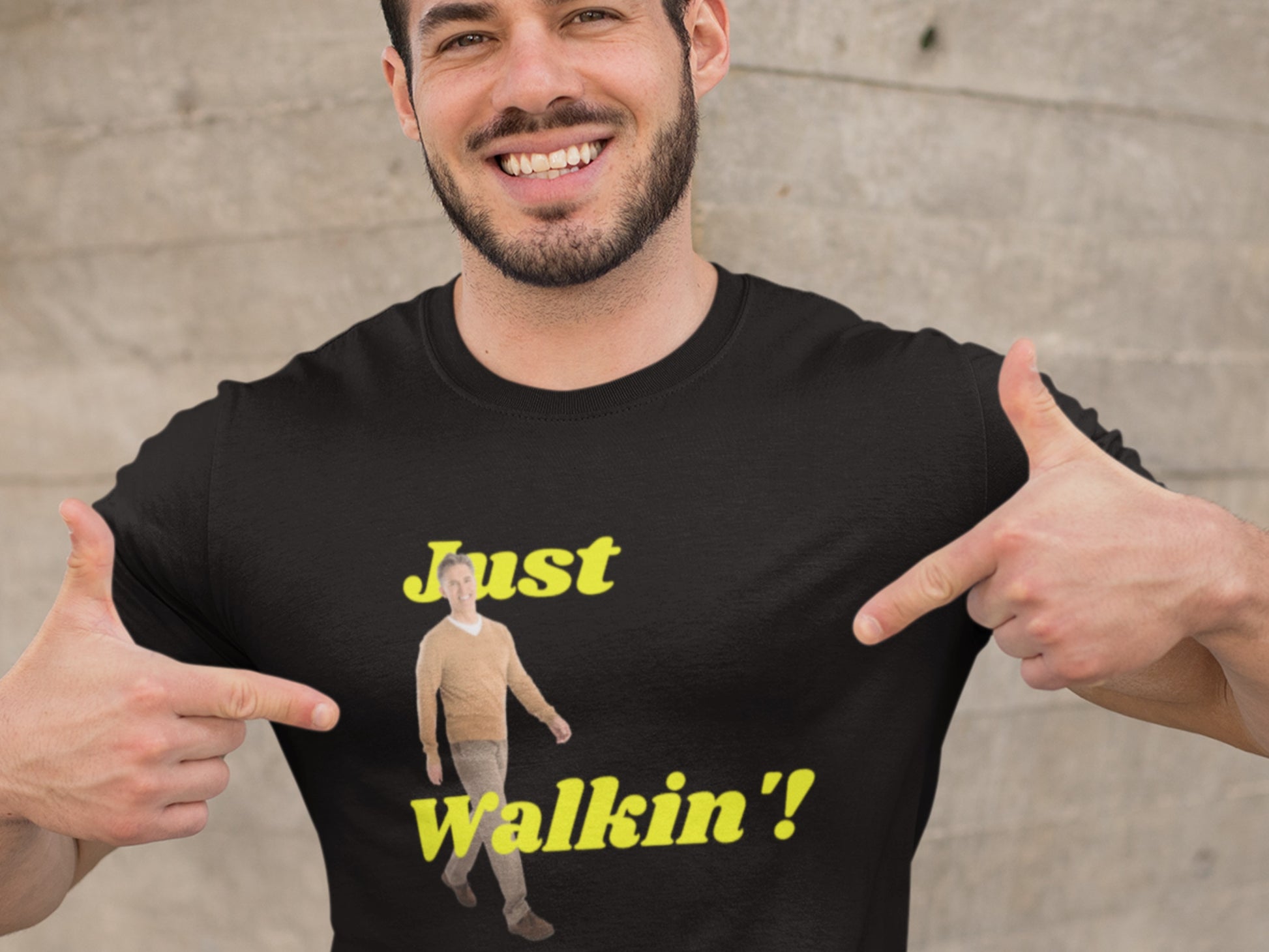 Just Walkin'! Black T-Shirt.