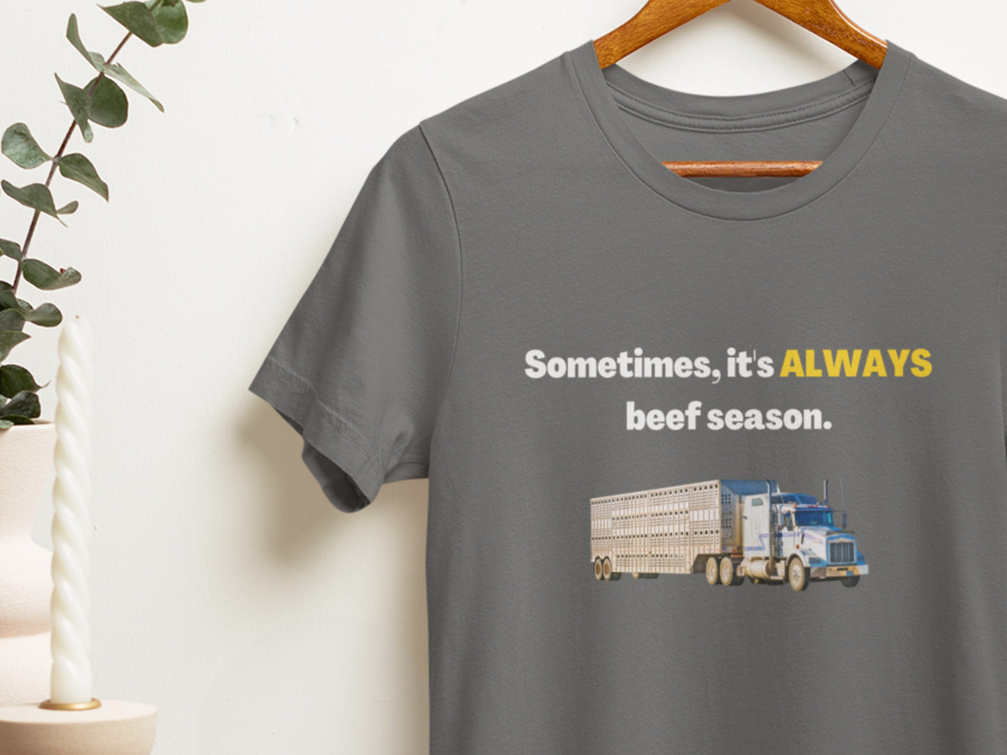 Sometimes It's Always Beef Season Asphalt T-Shirt.