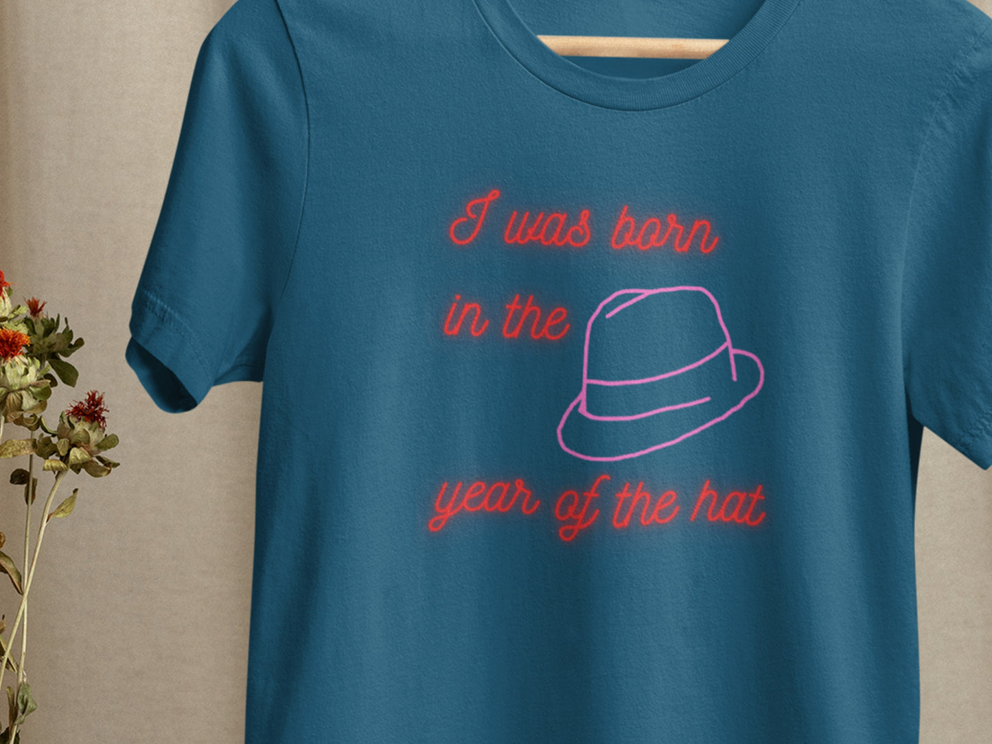 Born In The Year Of The Hat Blue T-Shirt.