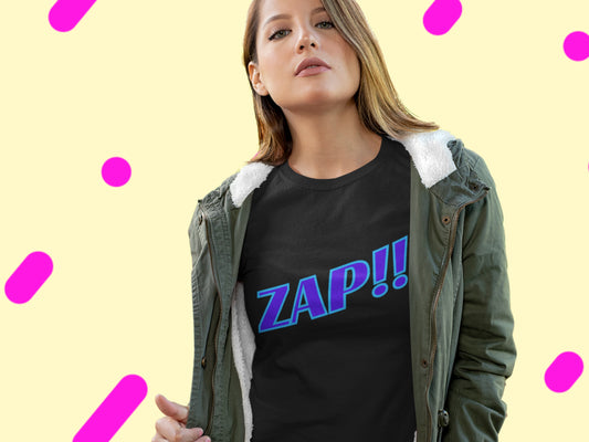 Zap!! Black T-Shirt.